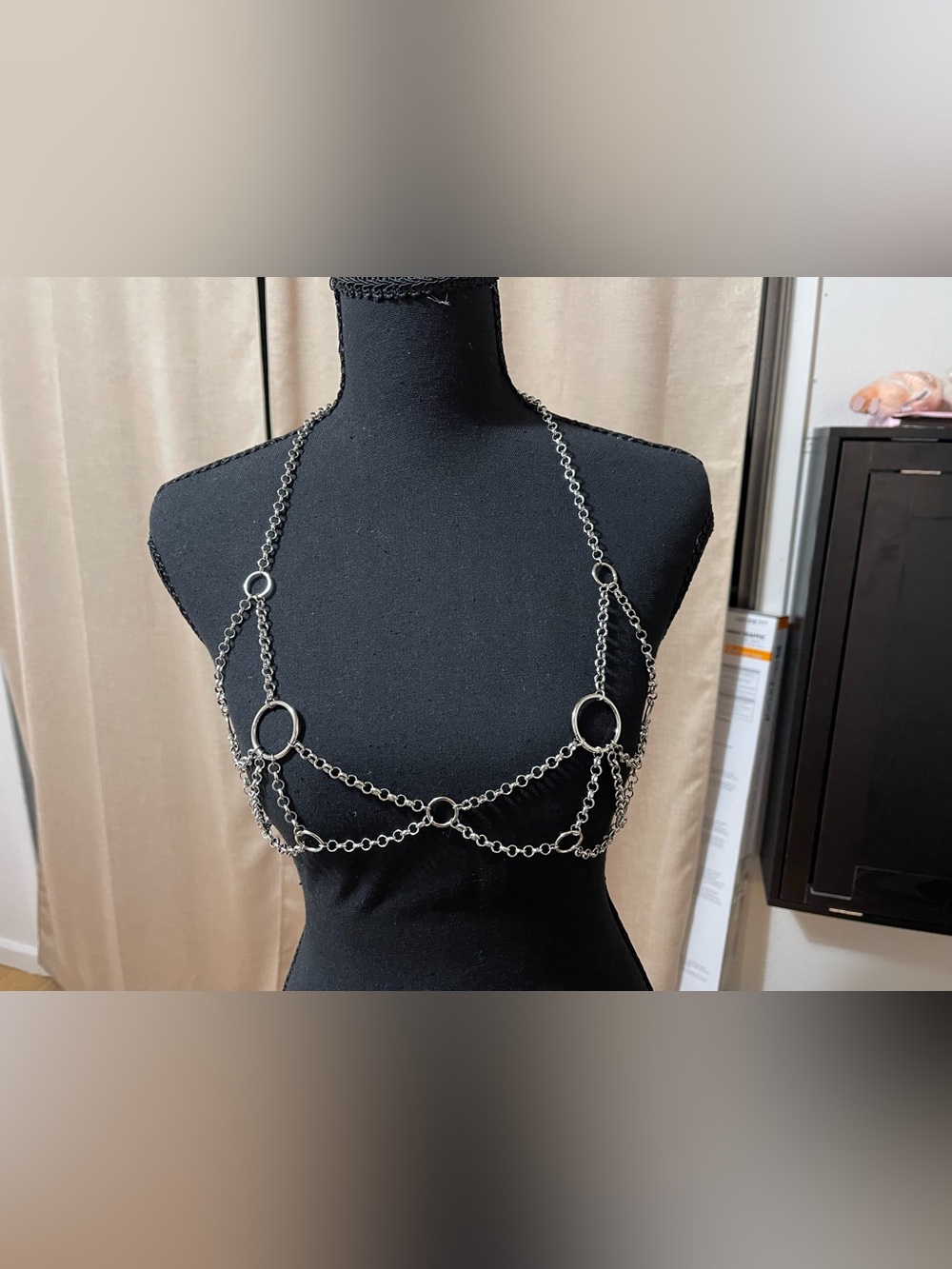 Silver Chain Ring Bra Harness - Women Jewelry